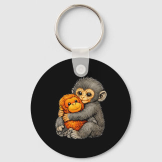 Punch monkey funny cute baby animal hugging plush  schlüsselanhänger