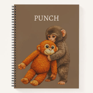 Punch Monkey Lustiges Notizbuch | Süßer Cartoon-Af