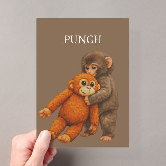 Punch Monkey Lustiges Notizbuch | Süßer Cartoon-Af Acryleinladungen