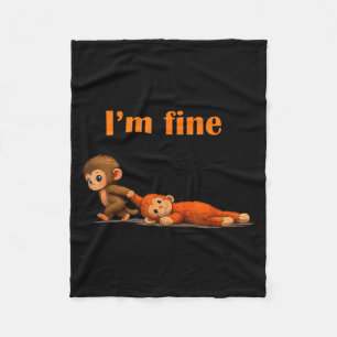 Punch the Affen-Meme mit Kuscheltier Fleecedecke