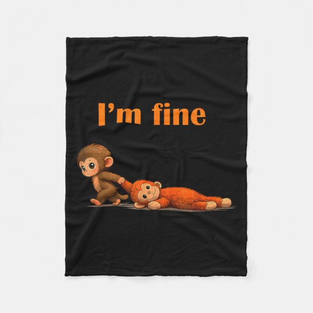 Punch the Affen-Meme mit Kuscheltier Fleecedecke (Vorderseite)