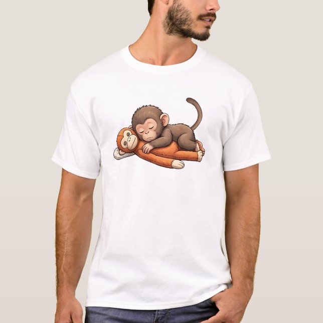 Punch The Baby Monkey Design T-Shirt (Vorderseite)