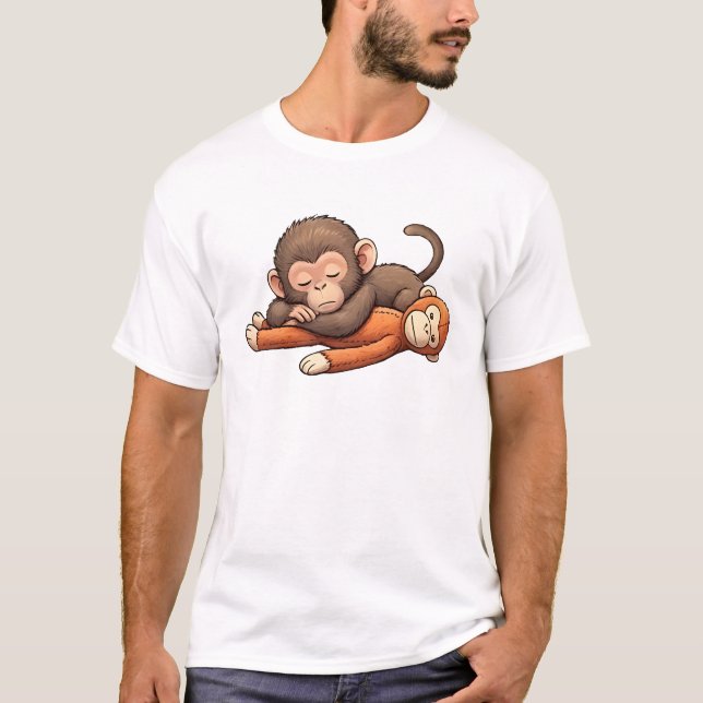 Punch The Baby Monkey Design T-Shirt (Vorderseite)