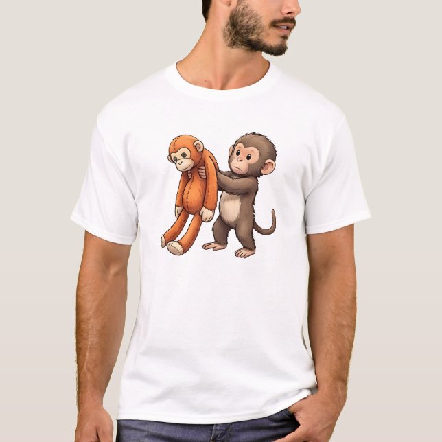Punch The Baby Monkey Design T-Shirt (Vorderseite)