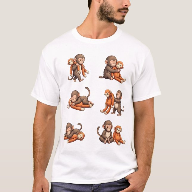 Punch The Baby Monkey Design T-Shirt (Vorderseite)