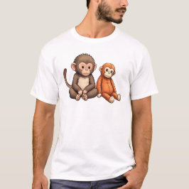 Punch The Baby Monkey Design T-Shirt