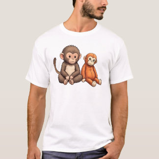 Punch The Baby Monkey Design T-Shirt