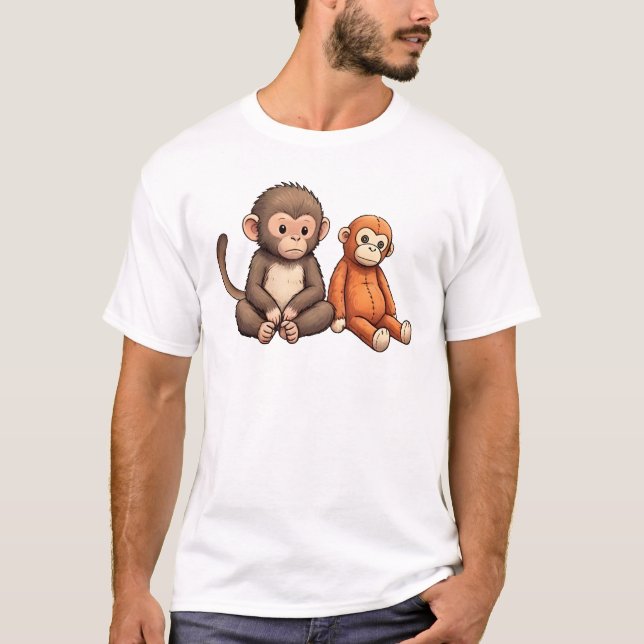 Punch The Baby Monkey Design T-Shirt (Vorderseite)