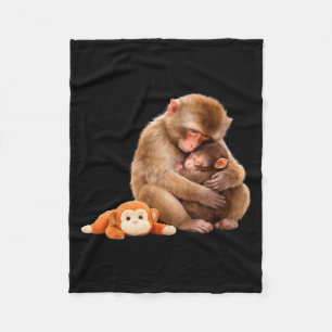Punch the monkey umarmt Stofftier Meme Fleecedecke