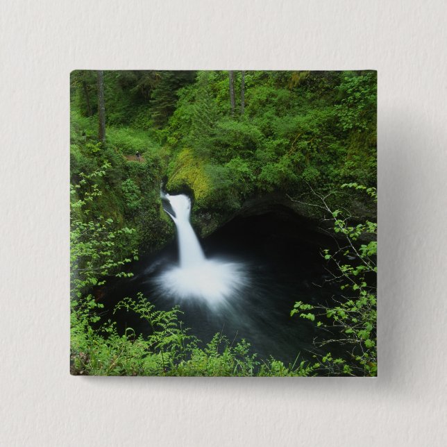 Punchbowl Falls on Eagle Creek, Columbia River Button (Vorderseite)