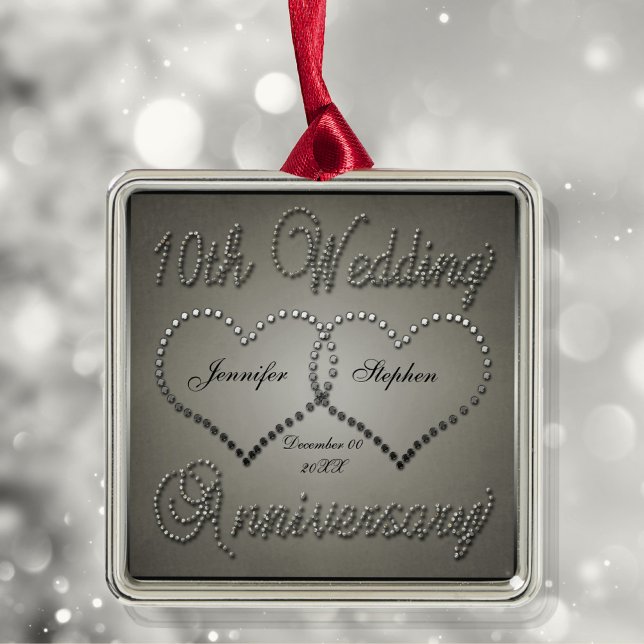 Punched Tin 10 Year Anniversary Square Ornament Aus Metall (Von Creator hochgeladen)