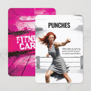 Punches carte de remise en forme avec support rose