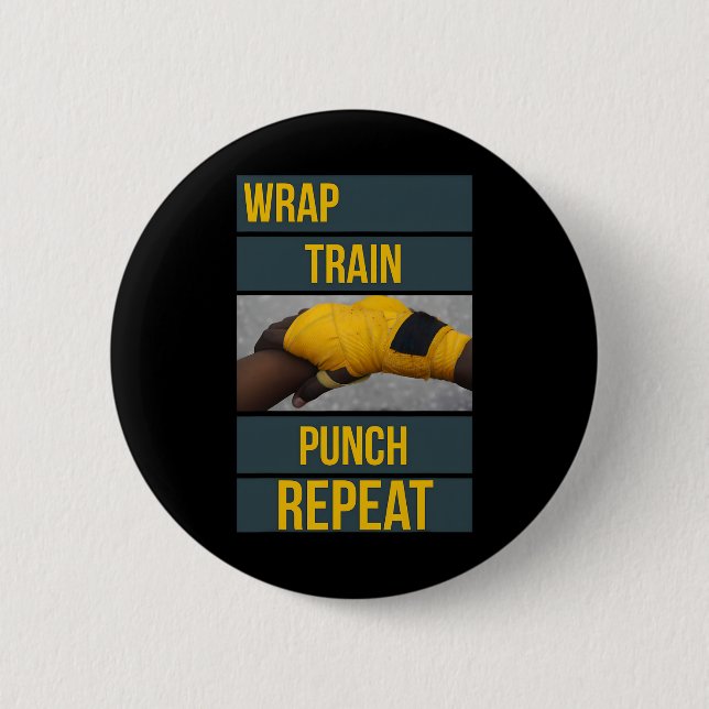 Punchy Grafik Wrap Train Punch Wiederholung, Boxen Button (Vorderseite)