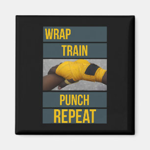 Punchy Graphics Wrap Train Punch Repeat, Boxen Magnet