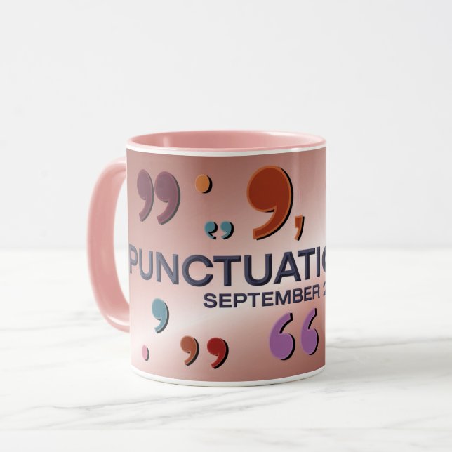 Punctuation Day 24. September Pink Combo Tasse (Vorderseite Links)