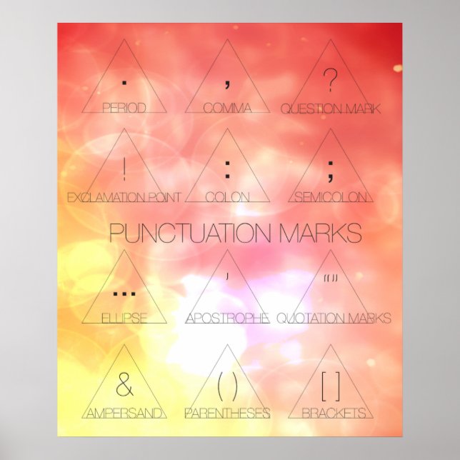 Punctuation Marks Modern Typographic Poster (Vorne)
