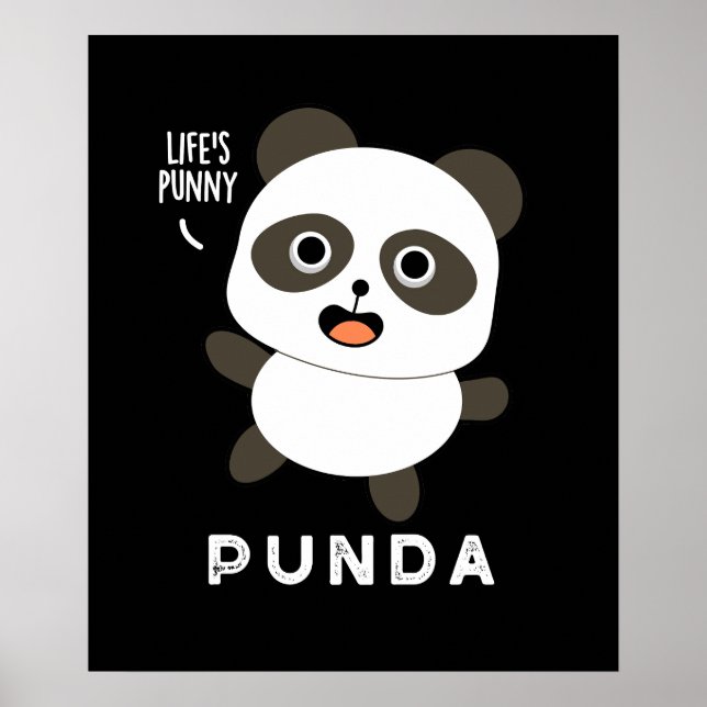 Punda Funny Animal Panda Pun Dark BG Poster (Vorne)