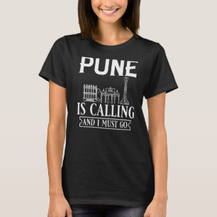 Pune India City Skyline Map Travel T-Shirt