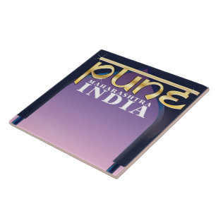 Pune, Maharashtra Indien Urlaubsposter Fliese