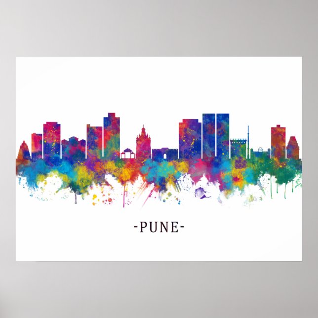Pune Maharashtra Skyline Poster (Vorne)
