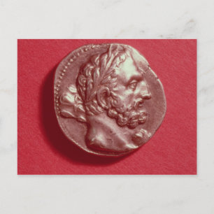 Punic Coin trägt den Kopf von Hamilcar Barca Postkarte