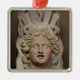 Punic Maske, die Demeter darstellt Silbernes Ornament