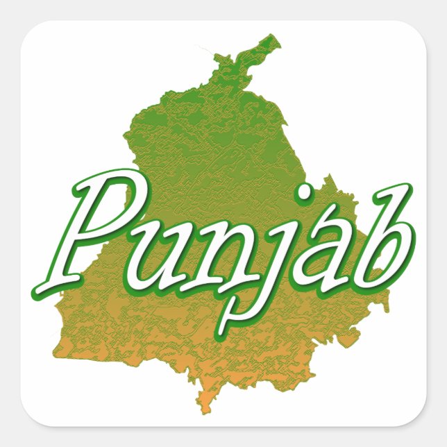Punjab Quadratischer Aufkleber (Vorderseite)
