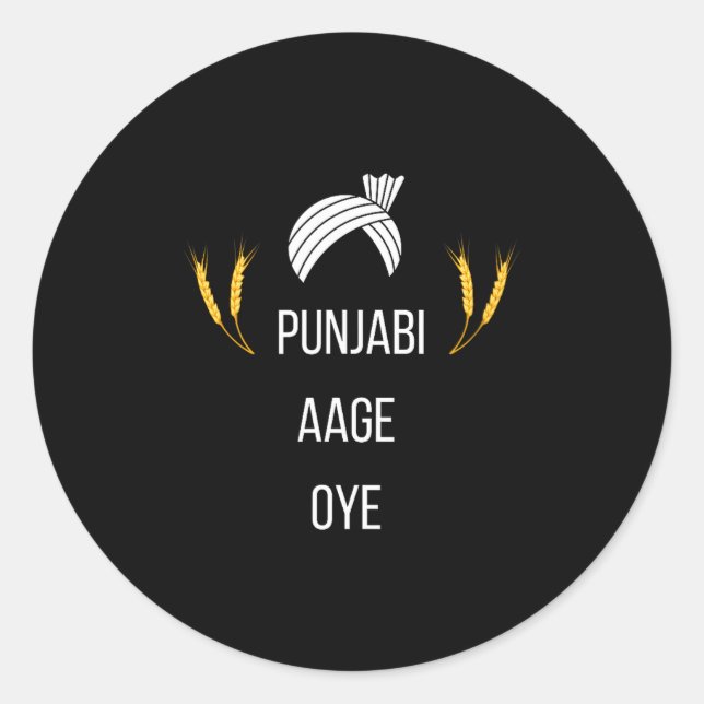 Punjabi Aa Gaye Oye Diljit Dosanjh Lohri Gift Holi Runder Aufkleber (Vorderseite)