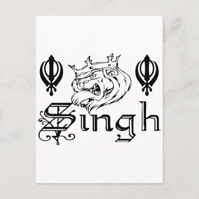 Punjabi Khanda Sikh Khalsa Design Merchandise Postkarte (Vorderseite)