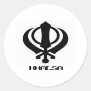 Punjabi Khanda Sikh Khalsa Design Merchandise Runder Aufkleber
