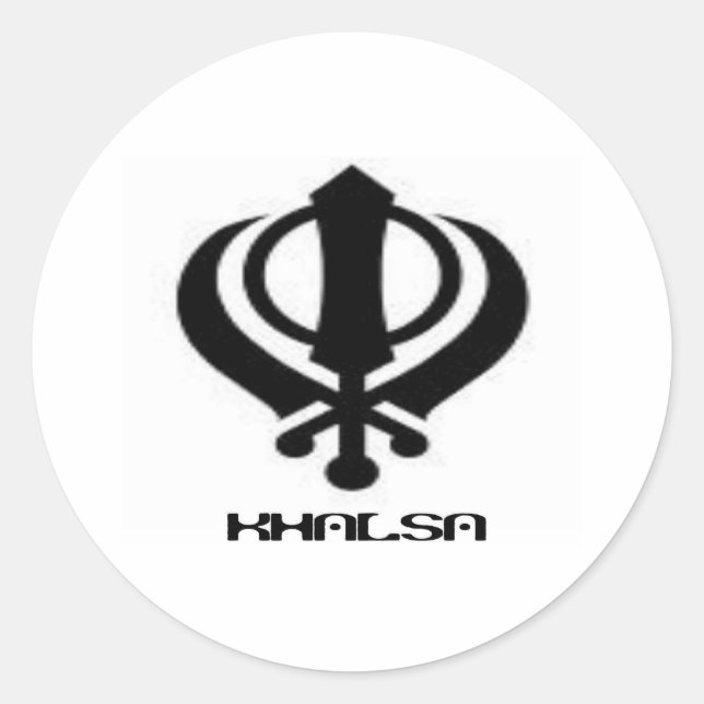 Punjabi Khanda Sikh Khalsa Design Merchandise Runder Aufkleber (Vorderseite)
