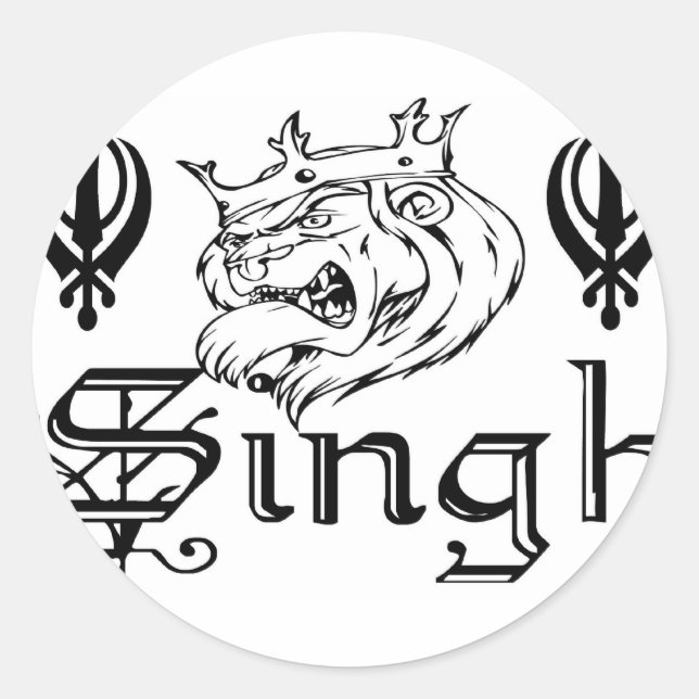 Punjabi Khanda Sikh Khalsa Merchandise Runder Aufkleber (Vorderseite)