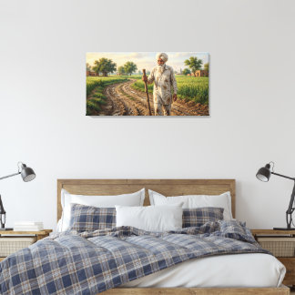Punjabi Old Man Premium Wrapped Canvas Leinwanddruck