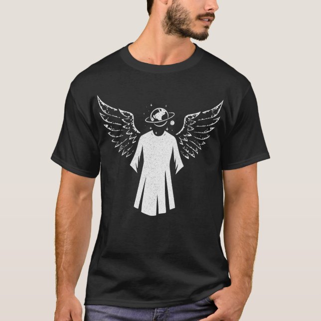 Punk Angel Wings Black T-Shirt (Vorderseite)