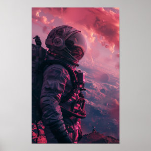 Punk Astronautenkolonie auf Mars Poster