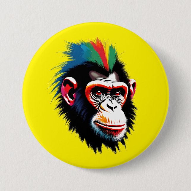 Punk Chimp Button (Vorderseite)