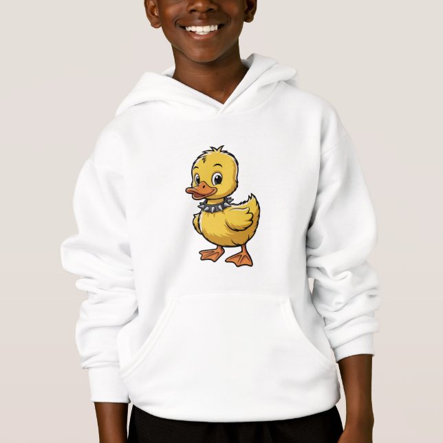 Punk Entlein – Lustige Rebellen-Tierkunst Hoodie (Vorderseite)