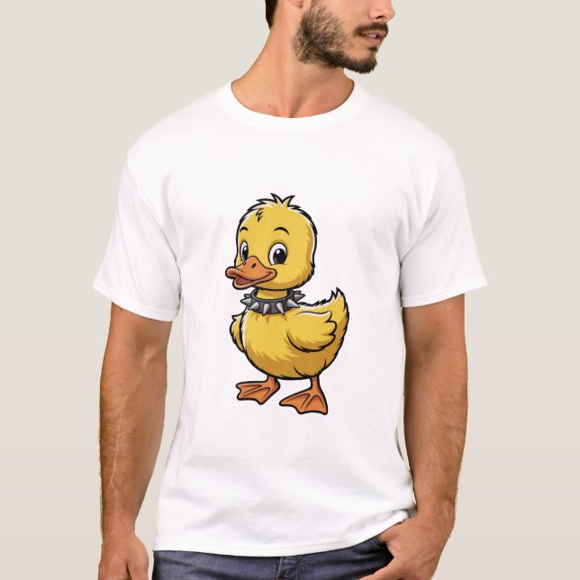 Punk Entlein – Lustige Rebellen-Tierkunst T-Shirt (Vorderseite)