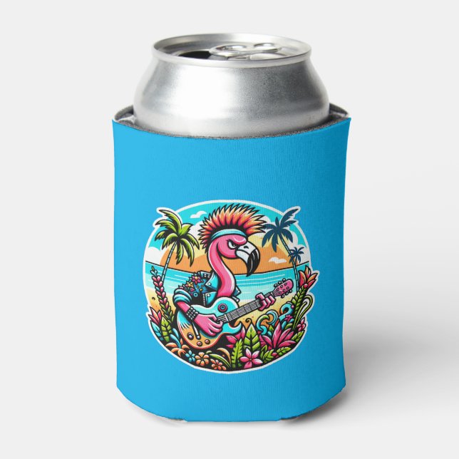 Punk Flamingo Rockstar - Tropical Paradise Guitar Dosenkühler (Kanne Vorderseite)