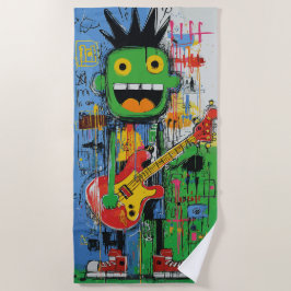 Punk-Gitarren-Monster Graffiti-Kunst Strandtuch