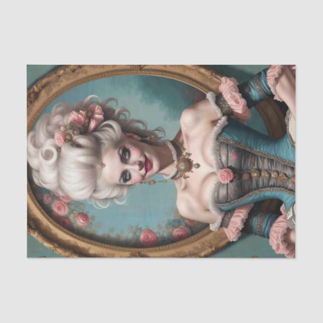 Punk Glam Marie Antoinette Decoupage Paper Seidenpapier (Vorderseite)