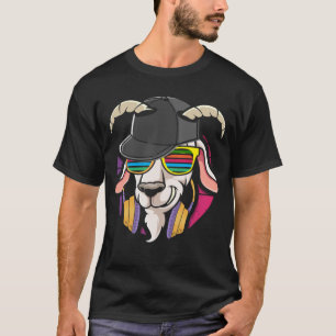 Punk Goat mit Kopfhörern Dj Goat Music Gift T-Shirt
