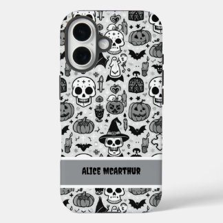 Punk Halloween Trick oder Treat Individuelle Name iPhone 16 Hülle