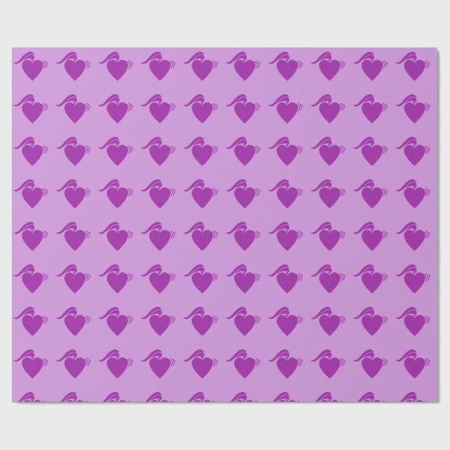 Punk-Herz-Violett Geschenkpapier (Flach)