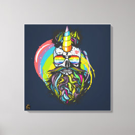 Punk Hipster G-Skulls Einhorn-Schädel Leinwanddruck