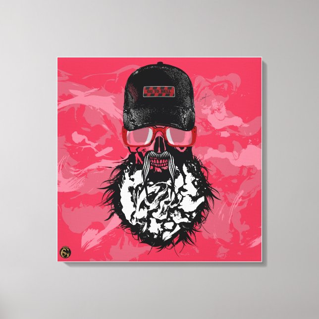 Punk Hipster G-Skulls Goto Hell Leinwanddruck (Vorderseite)
