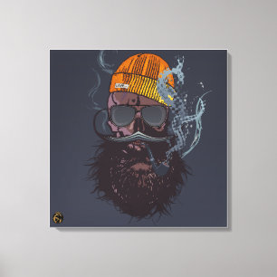 Punk-Hipster G-Skulls Schädel Coole Love Leinwanddruck