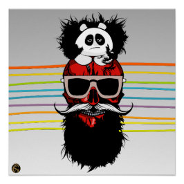 Punk Hipster G-Skulls Schädel da Panda Poster