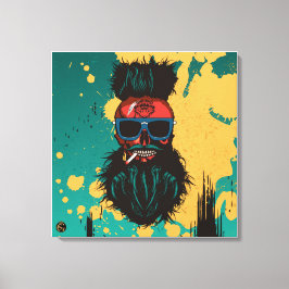 Punk Hipster G-Skulls Schädel Leinwanddruck