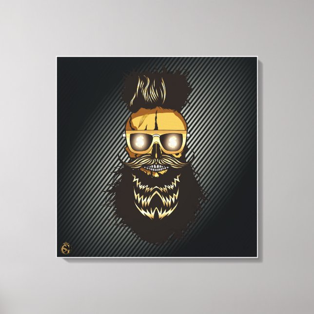 Punk-Hipster G-Skulls-Schädel Leinwanddruck (Vorderseite)